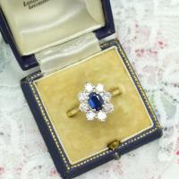 Vintage 18ct Sapphire & Diamond Oval Cluster Engagement Ring ~ with Independent Valuation (4 of 10) Vintage 18ct Sapphire & Diamond Oval Cluster Engagement Ring ~ with Independent Valuation (4 of 10)