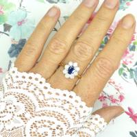 Vintage 18ct Sapphire & Diamond Oval Cluster Engagement Ring ~ with Independent Valuation (7 of 10) Vintage 18ct Sapphire & Diamond Oval Cluster Engagement Ring ~ with Independent Valuation (7 of 10)