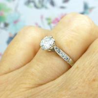 Art Deco 18ct White Gold & Platinum Old European Cut Diamond Solitaire Engagement Ring ~ with Independent Report (5 of 11) Art Deco 18ct White Gold & Platinum Old European Cut Diamond Solitaire Engagement Ring ~ with Independent Report (5 of 11)