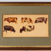 Hemich Vitz, Five Cow Studies, 20th Century Oil Painting (7 of 8) Hemich Vitz, Five Cow Studies, 20th Century Oil Painting (7 of 8)