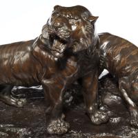 Fine & Large Meiji Period Bronze of Two Tigers by Genryusai Seiya (3 of 8) Fine & Large Meiji Period Bronze of Two Tigers by Genryusai Seiya (3 of 8)
