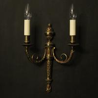French Gilded Brass Twin Arm Antique Lights (2 of 10) French Gilded Brass Twin Arm Antique Lights (2 of 10)
