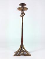Pair of Art Nouveau 19th Century Brass Candlesticks (3 of 12) Pair of Art Nouveau 19th Century Brass Candlesticks (3 of 12)