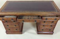 Victorian Gothic Oak 9 Drawer Pedestal Desk with Leather Top (3 of 13) Victorian Gothic Oak 9 Drawer Pedestal Desk with Leather Top (3 of 13)