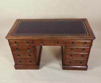 Victorian Gothic Oak 9 Drawer Pedestal Desk with Leather Top (13 of 13) Victorian Gothic Oak 9 Drawer Pedestal Desk with Leather Top (13 of 13)