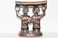 Finely Carved African Hardwood Luba Hemba Double Figural Headrest with a Lovely Patina (2 of 10) Finely Carved African Hardwood Luba Hemba Double Figural Headrest with a Lovely Patina (2 of 10)