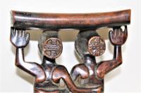 Finely Carved African Hardwood Luba Hemba Double Figural Headrest with a Lovely Patina (3 of 10) Finely Carved African Hardwood Luba Hemba Double Figural Headrest with a Lovely Patina (3 of 10)