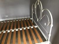 1960s Decorative Double Iron Bed Frame Painted White with Base (2 of 3) 1960s Decorative Double Iron Bed Frame Painted White with Base (2 of 3)