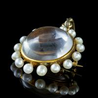 Antique Victorian Stuart Crystal Pearl Diamond Locket Brooch c.1880 (6 of 6) Antique Victorian Stuart Crystal Pearl Diamond Locket Brooch c.1880 (6 of 6)