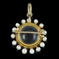 Antique Victorian Stuart Crystal Pearl Diamond Locket Brooch c.1880 (4 of 6) Antique Victorian Stuart Crystal Pearl Diamond Locket Brooch c.1880 (4 of 6)