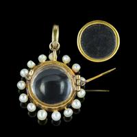 Antique Victorian Stuart Crystal Pearl Diamond Locket Brooch c.1880 (3 of 6) Antique Victorian Stuart Crystal Pearl Diamond Locket Brooch c.1880 (3 of 6)