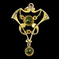 Antique Edwardian 9ct Gold Ruby Peridot Pearl Pendant c.1910 (2 of 5) Antique Edwardian 9ct Gold Ruby Peridot Pearl Pendant c.1910 (2 of 5)