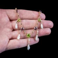 Antique Suffragette Necklace Baroque Pearls Amethyst Peridot 15ct Gold c.1910 (3 of 5) Antique Suffragette Necklace Baroque Pearls Amethyst Peridot 15ct Gold c.1910 (3 of 5)