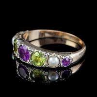 Antique Suffragette Amethyst Peridot Pearl Ring 9ct Gold c.1910 (4 of 6) Antique Suffragette Amethyst Peridot Pearl Ring 9ct Gold c.1910 (4 of 6)