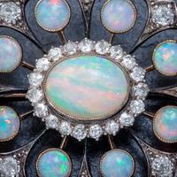 Antique Victorian Opal Diamond Brooch Natural 5.1ct Opals c.1890 (5 of 6) Antique Victorian Opal Diamond Brooch Natural 5.1ct Opals c.1890 (5 of 6)