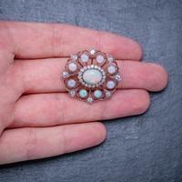 Antique Victorian Opal Diamond Brooch Natural 5.1ct Opals c.1890 (3 of 6) Antique Victorian Opal Diamond Brooch Natural 5.1ct Opals c.1890 (3 of 6)