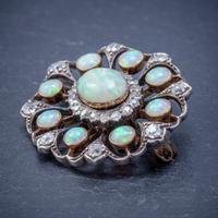 Antique Victorian Opal Diamond Brooch Natural 5.1ct Opals c.1890 (4 of 6) Antique Victorian Opal Diamond Brooch Natural 5.1ct Opals c.1890 (4 of 6)