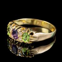 Antique Suffragette Ring Amethyst Peridot Diamond 15ct Gold c.1910 (4 of 5) Antique Suffragette Ring Amethyst Peridot Diamond 15ct Gold c.1910 (4 of 5)