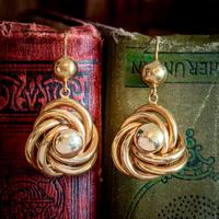 Antique Victorian Lovers Knot Drop Earrings 18ct Gold c.1890 (2 of 5) Antique Victorian Lovers Knot Drop Earrings 18ct Gold c.1890 (2 of 5)