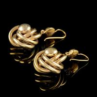 Antique Victorian Lovers Knot Drop Earrings 18ct Gold c.1890 (5 of 5) Antique Victorian Lovers Knot Drop Earrings 18ct Gold c.1890 (5 of 5)