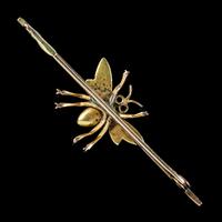 Antique Victorian Pearl Insect Bar Brooch Ruby Eyes 15ct Gold c.1880 (4 of 5) Antique Victorian Pearl Insect Bar Brooch Ruby Eyes 15ct Gold c.1880 (4 of 5)