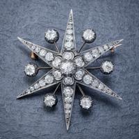Antique Victorian Star Brooch Pendant 18ct Gold Silver 4.30ct Diamonds Boxed c.1900 (5 of 7) Antique Victorian Star Brooch Pendant 18ct Gold Silver 4.30ct Diamonds Boxed c.1900 (5 of 7)