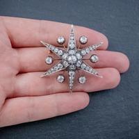 Antique Victorian Star Brooch Pendant 18ct Gold Silver 4.30ct Diamonds Boxed c.1900 (6 of 7) Antique Victorian Star Brooch Pendant 18ct Gold Silver 4.30ct Diamonds Boxed c.1900 (6 of 7)