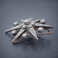 Antique Victorian Star Brooch Pendant 18ct Gold Silver 4.30ct Diamonds Boxed c.1900 (7 of 7) Antique Victorian Star Brooch Pendant 18ct Gold Silver 4.30ct Diamonds Boxed c.1900 (7 of 7)
