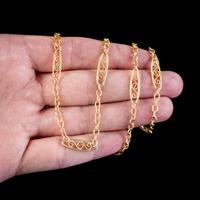 Antique French Sautoir Chain Silver 18ct Gold Gilt c.1900 (2 of 5) Antique French Sautoir Chain Silver 18ct Gold Gilt c.1900 (2 of 5)