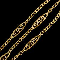 Antique French Sautoir Chain Silver 18ct Gold Gilt c.1900 (3 of 5) Antique French Sautoir Chain Silver 18ct Gold Gilt c.1900 (3 of 5)