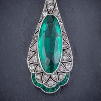 Art Deco Green Paste Drop Earrings Silver c.1920 (2 of 6) Art Deco Green Paste Drop Earrings Silver c.1920 (2 of 6)