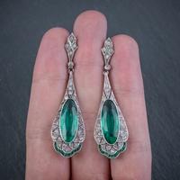 Art Deco Green Paste Drop Earrings Silver c.1920 (4 of 6) Art Deco Green Paste Drop Earrings Silver c.1920 (4 of 6)
