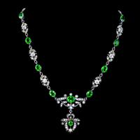Antique Edwardian Green Paste Lavaliere Necklace Sterling Silver c.1905 (5 of 8) Antique Edwardian Green Paste Lavaliere Necklace Sterling Silver c.1905 (5 of 8)