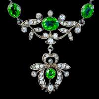 Antique Edwardian Green Paste Lavaliere Necklace Sterling Silver c.1905 (6 of 8) Antique Edwardian Green Paste Lavaliere Necklace Sterling Silver c.1905 (6 of 8)