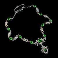Antique Edwardian Green Paste Lavaliere Necklace Sterling Silver c.1905 (8 of 8) Antique Edwardian Green Paste Lavaliere Necklace Sterling Silver c.1905 (8 of 8)
