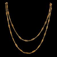 Antique French Long Sautoir Chain Silver 18ct Gold Gilt c.1900 (4 of 5) Antique French Long Sautoir Chain Silver 18ct Gold Gilt c.1900 (4 of 5)