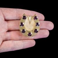 Antique Victorian Garnet Horseshoe Locket Brooch 18ct Gold Gilt 7ct Garnets c.1890 (3 of 5) Antique Victorian Garnet Horseshoe Locket Brooch 18ct Gold Gilt 7ct Garnets c.1890 (3 of 5)