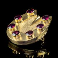 Antique Victorian Garnet Horseshoe Locket Brooch 18ct Gold Gilt 7ct Garnets c.1890 (5 of 5) Antique Victorian Garnet Horseshoe Locket Brooch 18ct Gold Gilt 7ct Garnets c.1890 (5 of 5)