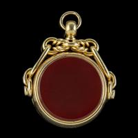 Antique Victorian Fob Pendant Jasper Carnelian 18ct Gold c.1880 (2 of 6) Antique Victorian Fob Pendant Jasper Carnelian 18ct Gold c.1880 (2 of 6)