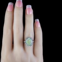 Vintage Opal Diamond Ring Platinum 6ct Natural Opal c.1960 (4 of 7) Vintage Opal Diamond Ring Platinum 6ct Natural Opal c.1960 (4 of 7)