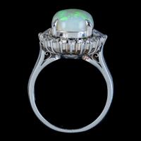 Vintage Opal Diamond Ring Platinum 6ct Natural Opal c.1960 (7 of 7) Vintage Opal Diamond Ring Platinum 6ct Natural Opal c.1960 (7 of 7)