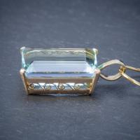 Art Deco Aquamarine Pendant Necklace 30ct Emerald Cut Aqua 14ct Gold (6 of 9) Art Deco Aquamarine Pendant Necklace 30ct Emerald Cut Aqua 14ct Gold (6 of 9)