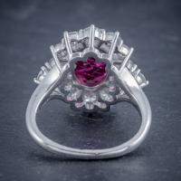 Vintage Ruby Diamond Cluster Ring Natural 3.20ct Ruby 2.50ct Diamonds 18ct White Gold Cert (2 of 8) Vintage Ruby Diamond Cluster Ring Natural 3.20ct Ruby 2.50ct Diamonds 18ct White Gold Cert (2 of 8)