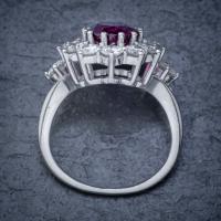Vintage Ruby Diamond Cluster Ring Natural 3.20ct Ruby 2.50ct Diamonds 18ct White Gold Cert (8 of 8) Vintage Ruby Diamond Cluster Ring Natural 3.20ct Ruby 2.50ct Diamonds 18ct White Gold Cert (8 of 8)