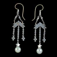 Antique Pearl Paste Chandelier Earrings Silver c.1915 (2 of 4) Antique Pearl Paste Chandelier Earrings Silver c.1915 (2 of 4)
