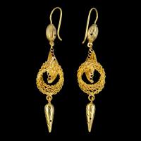 Antique Victorian 18ct Gold Drop Earrings c.1890 (2 of 5) Antique Victorian 18ct Gold Drop Earrings c.1890 (2 of 5)