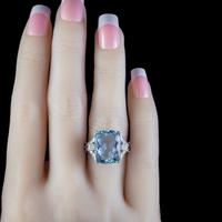 Vintage Aquamarine Diamond Ring Platinum 8ct Briolette Cut Aqua (4 of 7) Vintage Aquamarine Diamond Ring Platinum 8ct Briolette Cut Aqua (4 of 7)