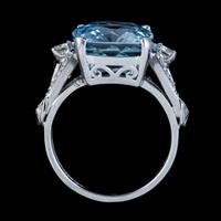Vintage Aquamarine Diamond Ring Platinum 8ct Briolette Cut Aqua (7 of 7) Vintage Aquamarine Diamond Ring Platinum 8ct Briolette Cut Aqua (7 of 7)