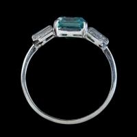 Art Deco Blue Zircon Diamond Ring Platinum 2.80ct Emerald Cut Zircon c.1920 (2 of 5) Art Deco Blue Zircon Diamond Ring Platinum 2.80ct Emerald Cut Zircon c.1920 (2 of 5)