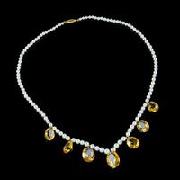 Antique Victorian Citrine Pearl Necklace c.1890 (5 of 5) Antique Victorian Citrine Pearl Necklace c.1890 (5 of 5)
